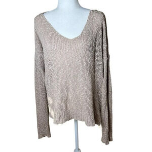 BRANDY MELVILLE Nubby Blush Pink V Neck Sweater One Size